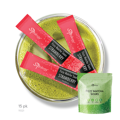 Strawberry Fizzy Matcha Sours - 15 Pack